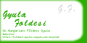 gyula foldesi business card